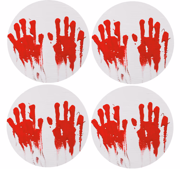 Suporturi pahare de halloween model amprente roșii - TenStickers