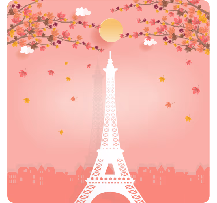 Suporturi pahare moderne peisaj de toamnă cu turnul eiffel - TenStickers