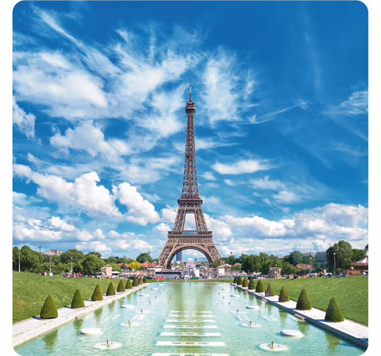 Suporturi pahare moderne peisaj cu turnul eiffel - TenStickers