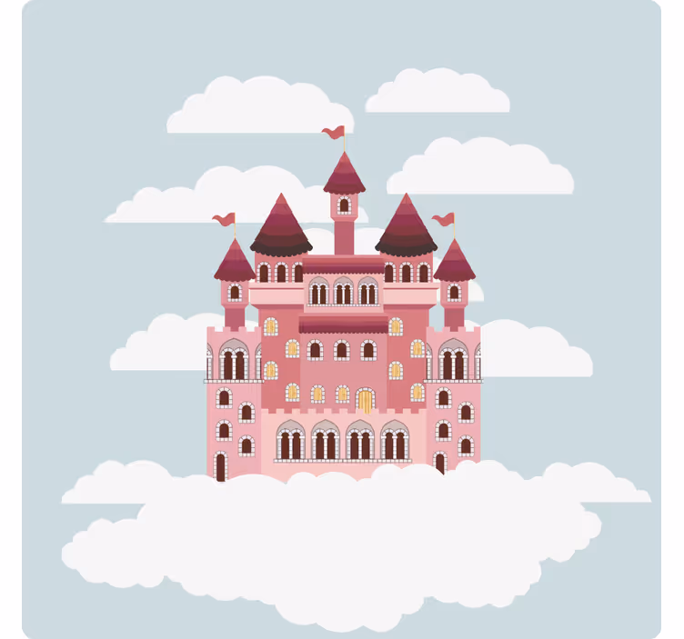 Suporturi pahare geeks ilustrație castel de basm - TenStickers