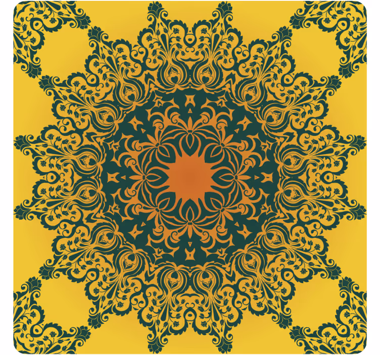 Suporturi pahare cu model galben ornamental - TenStickers