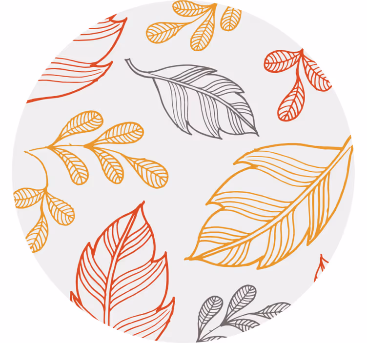 Contur frunze florale model fără sudură coaster - TenStickers
