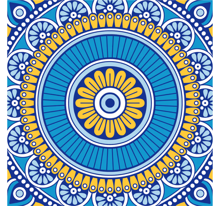 Suporturi pahare cu motiv floral geometric - TenStickers