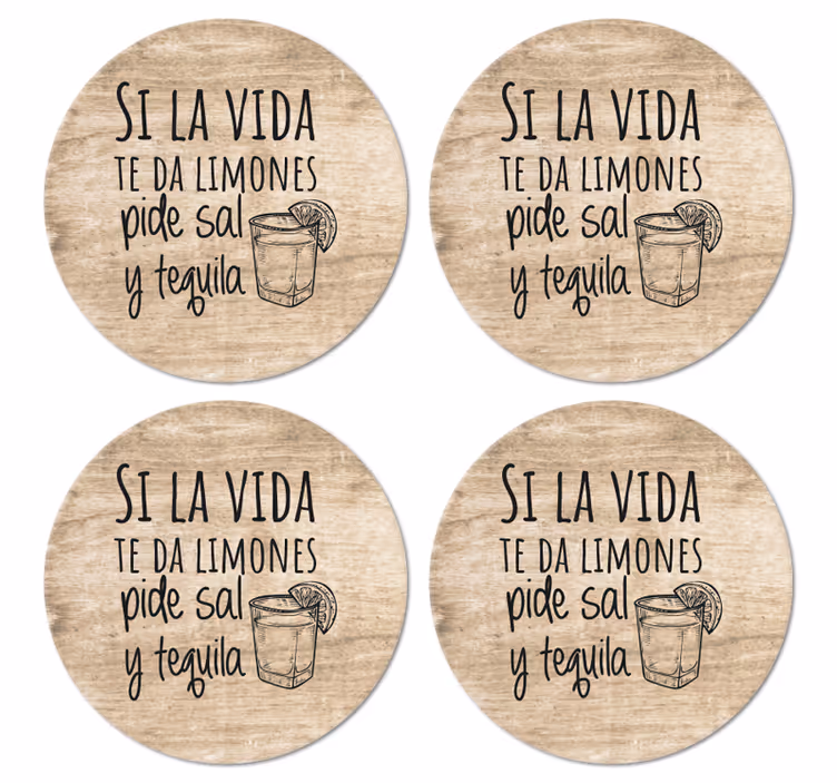 Suporturi pahare cu fraze pentru a savura momentele vieții - TenStickers