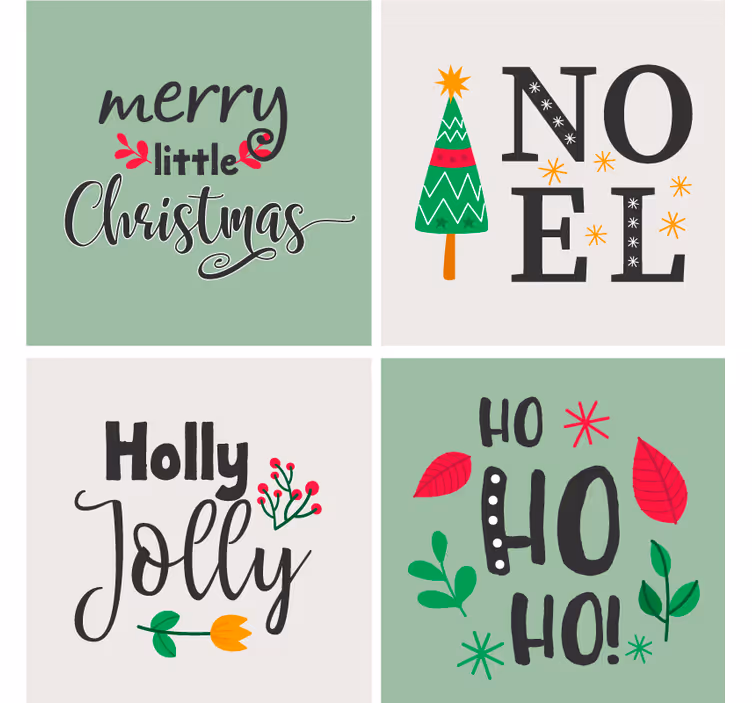 Suporturi pahare de crăciun grafic elfa ho ho - TenStickers