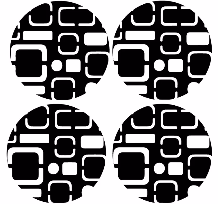 Suporturi pahare motive geometrice negre - TenStickers