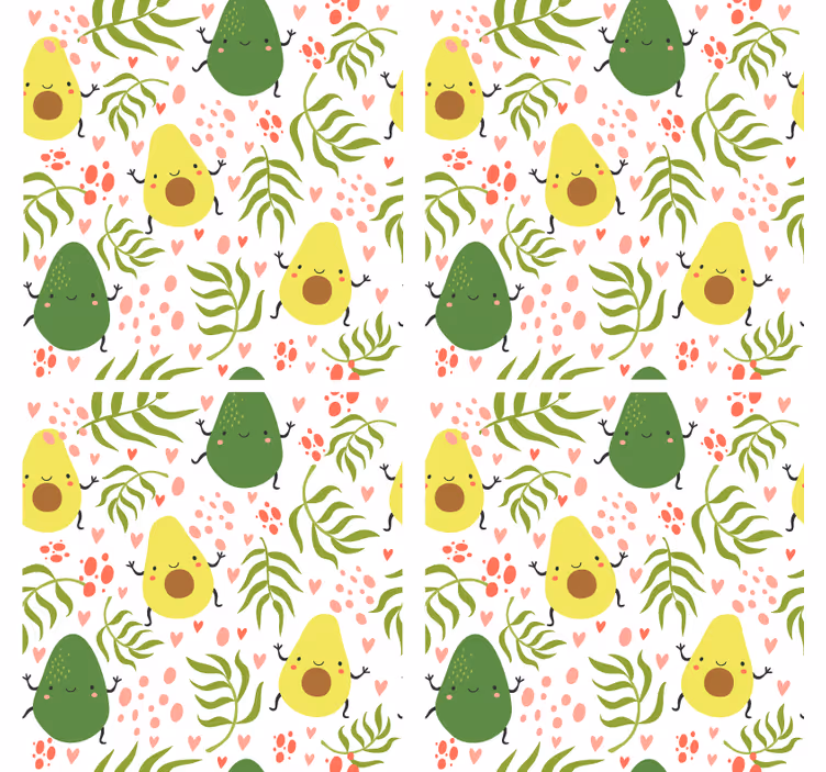 Suporturi pahare geeks cu model drăguț de avocado - TenStickers