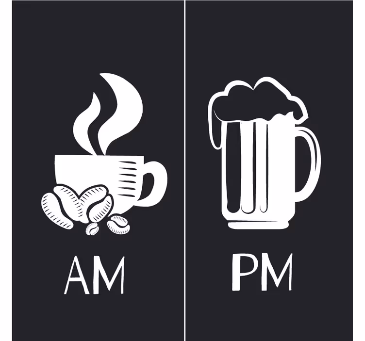 Suporturi pahare cu fraze cafea de dimineață bere de seară - TenStickers