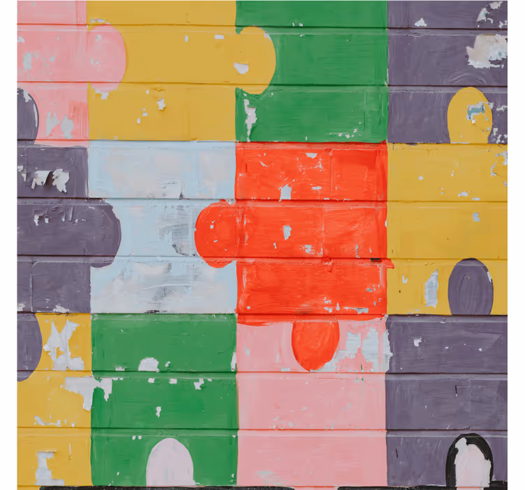 Suporturi pahare geeks cu model colorat de puzzle - TenStickers