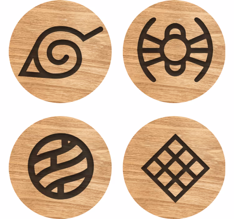 Modele de lemn naruto geek coasters - TenStickers