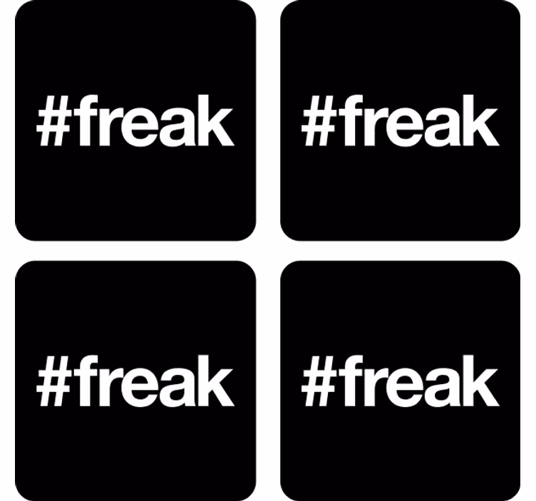 Suporturi pahare geeks fundal negru cu hashtag - TenStickers
