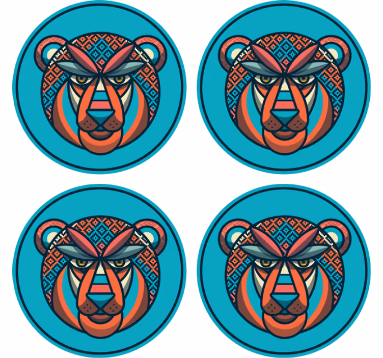 Suporturi pahare moderne cu motiv animal tribal - TenStickers