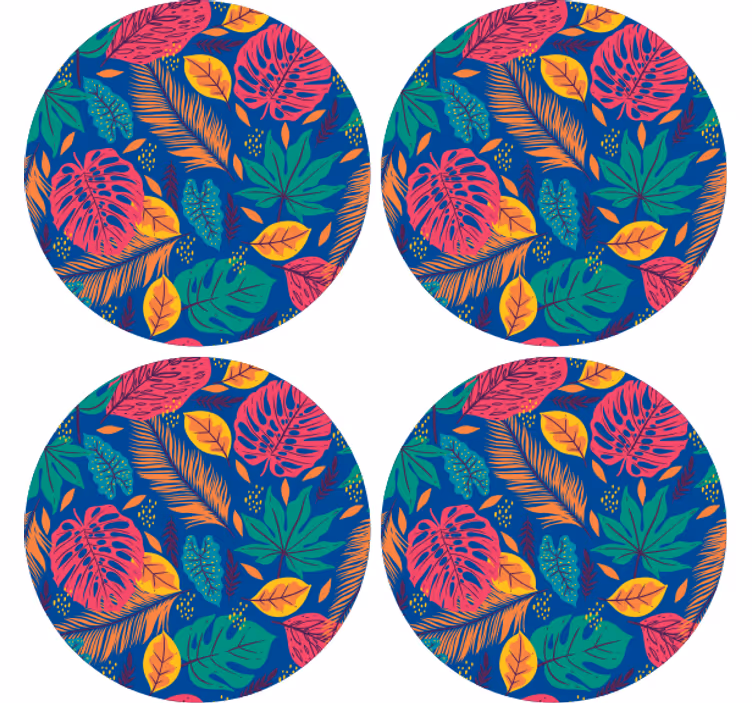 Suporturi pahare cu imprimeu frunze tropicale - TenStickers