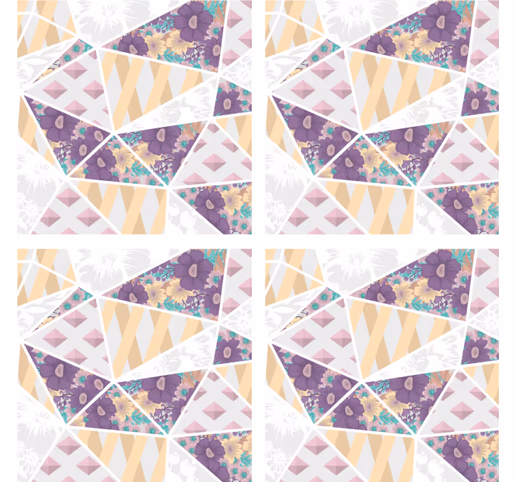 Suporturi pahare cu modele florale geometrice - TenStickers