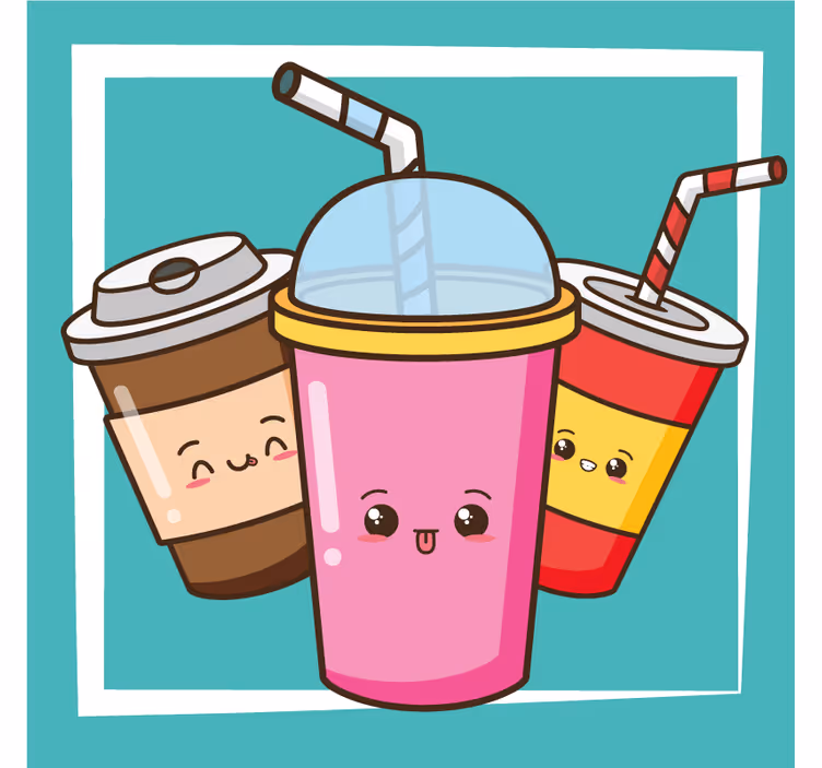 Suporturi pahare geeks cu personaje jucăușe de băuturi - TenStickers