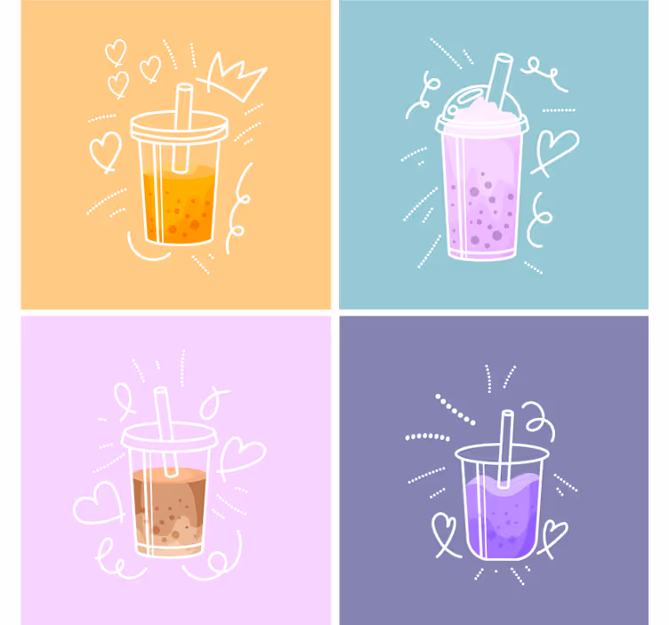 Suporturi pahare moderne ilustrații colorate băuturi - TenStickers