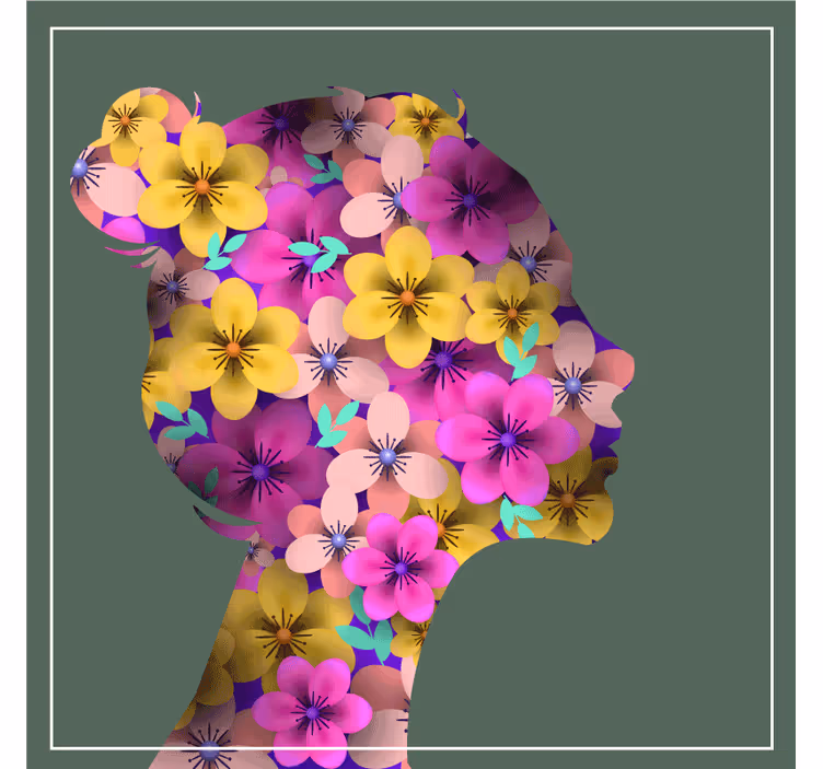 Suporturi pahare moderne profil siluetă florală - TenStickers