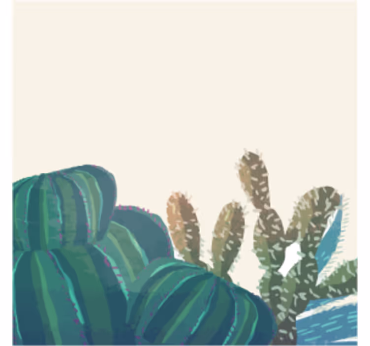 Suporturi pahare aranjament cactuși cu textură - TenStickers