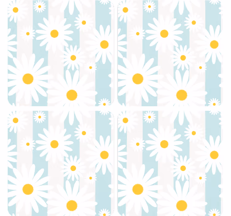 Suporturi pahare geeks cu motiv floral margaretă - TenStickers