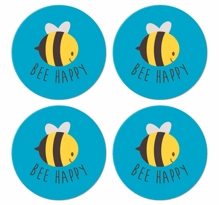 Albine de text fericit de vinil - TenStickers