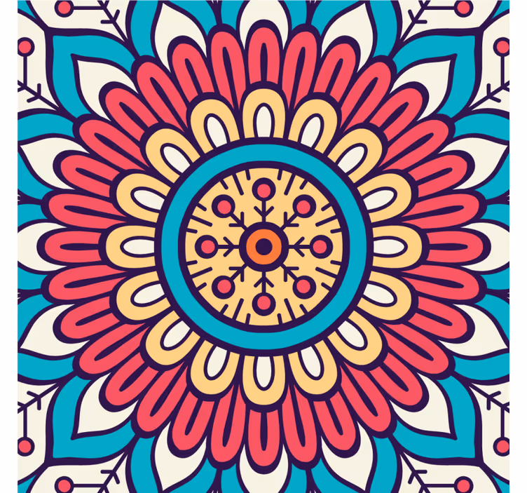 Suporturi pahare cu model floral circular - TenStickers