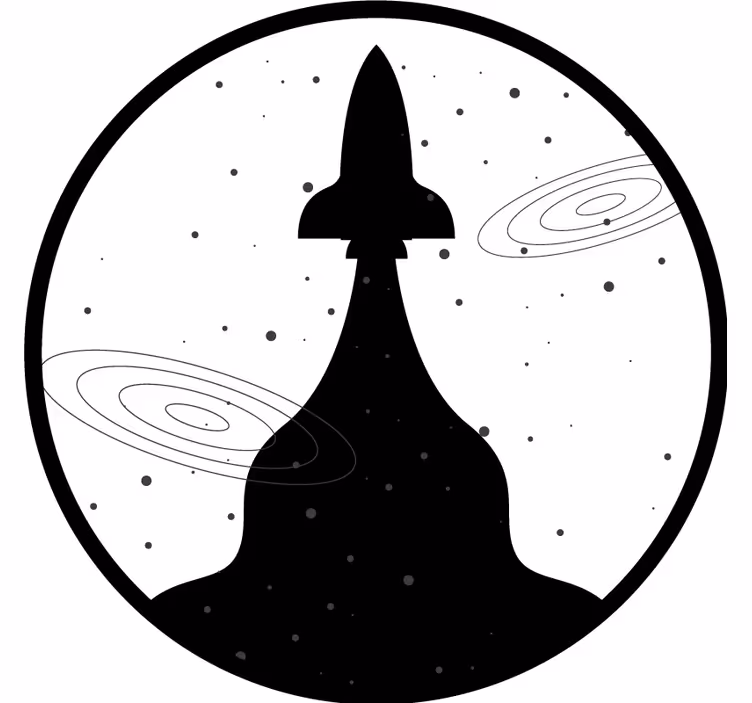 Suporturi pahare geeks silueta de rachetă cu stele - TenStickers