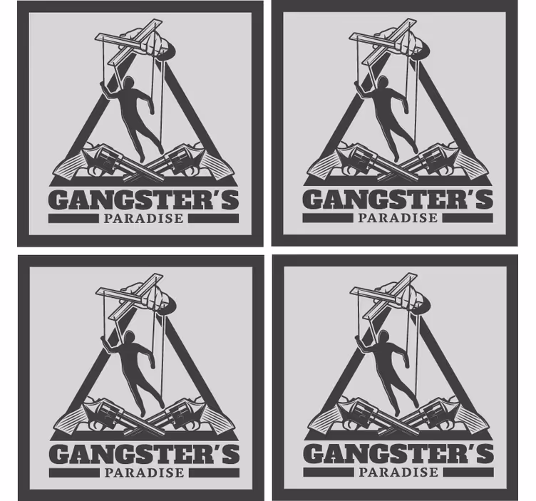 Suporturi pahare de bere cu ilustrație tematică gangster - TenStickers