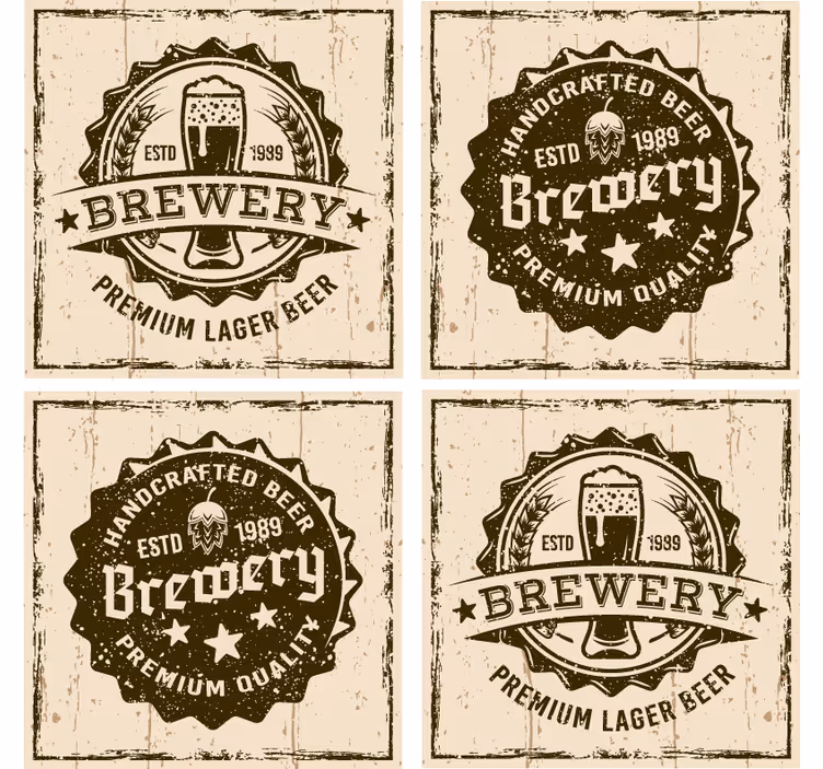 Suporturi pahare de bere design insigne vintage - TenStickers