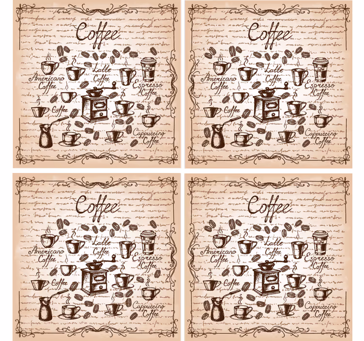 Decoupage cu băuturi coaster vintage - TenStickers