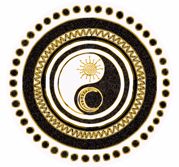 Suporturi pahare geeks model circular yin yang - TenStickers