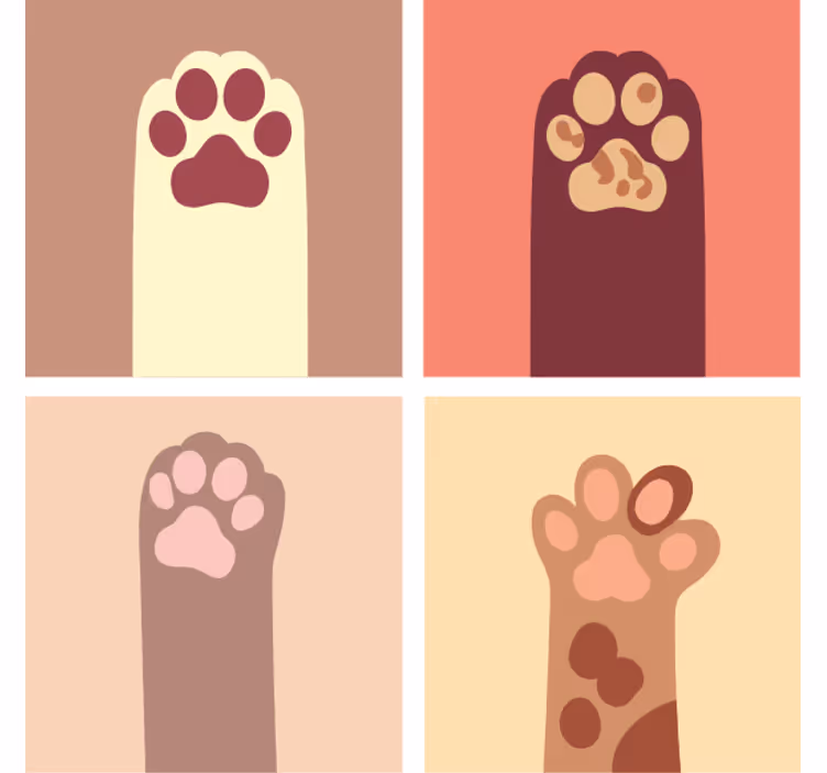 Labe de pisică desen animat coaster modern - TenStickers