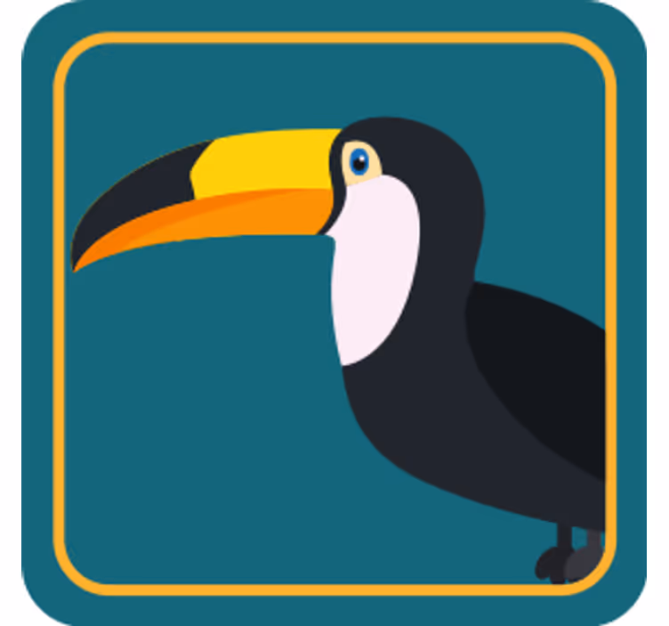 Suporturi pahare vintage ilustrație tucan tropical - TenStickers