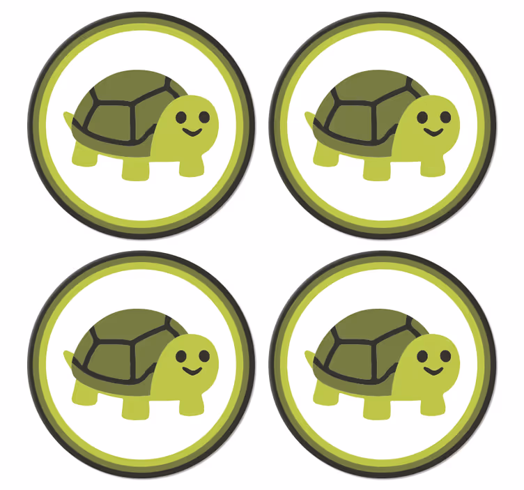 Suporturi pahare geeks cu broasca țestoasă zâmbitoare - TenStickers
