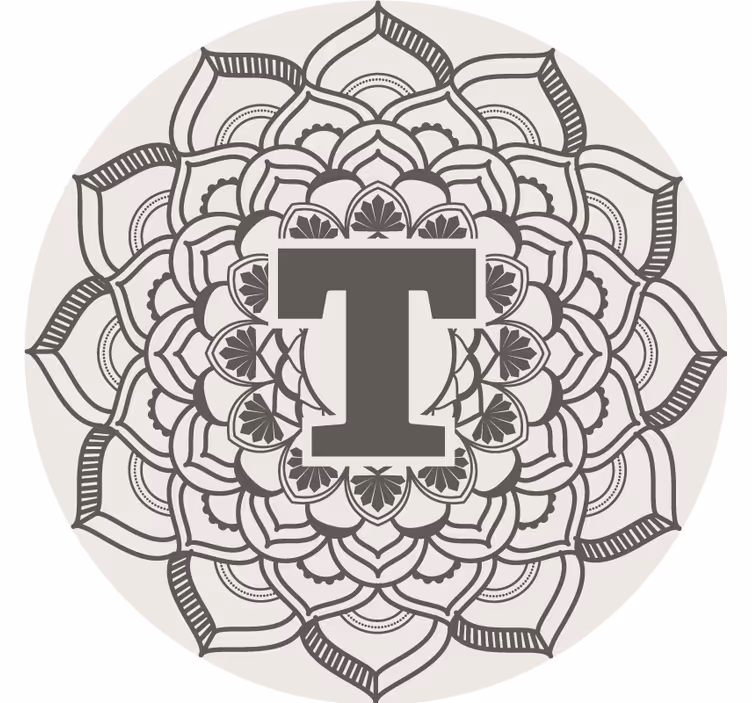 Suporturi pahare de bere cu decorațiune monogramă florală - TenStickers