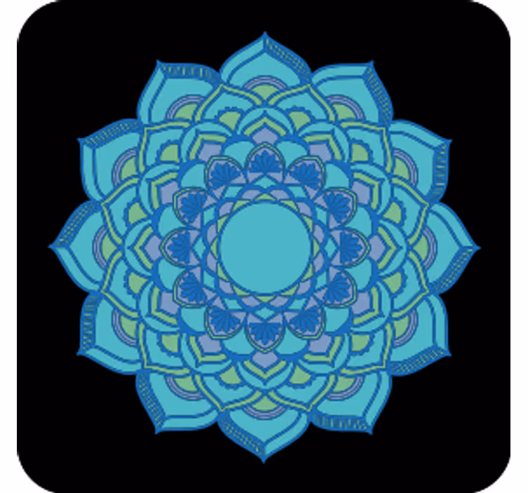 Suporturi pahare florale albastre intricate - TenStickers