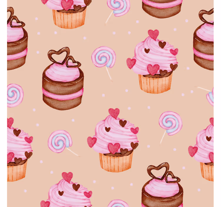 Suporturi pahare cu nume model cupcakes dulci - TenStickers