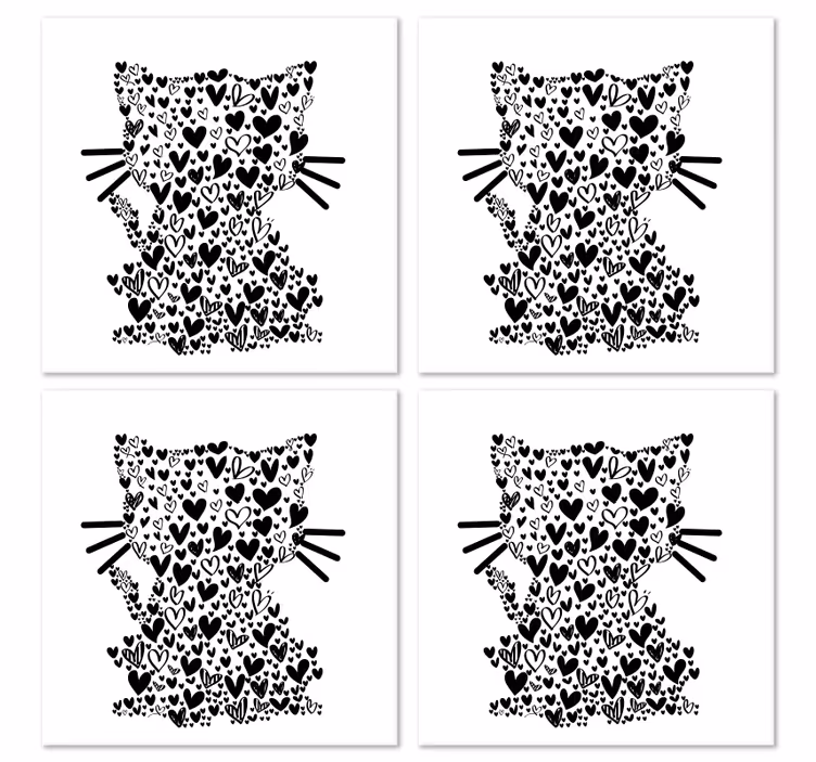 Inimile pisicii coaster modern - TenStickers