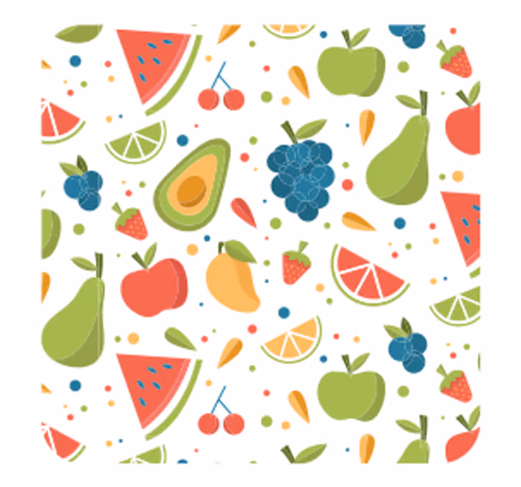 Suporturi pahare moderne cu motiv fructe vibrante - TenStickers
