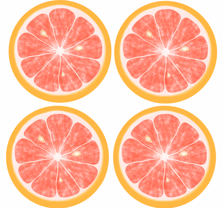 Suporturi pahare geeks cu motiv felie de citrice - TenStickers