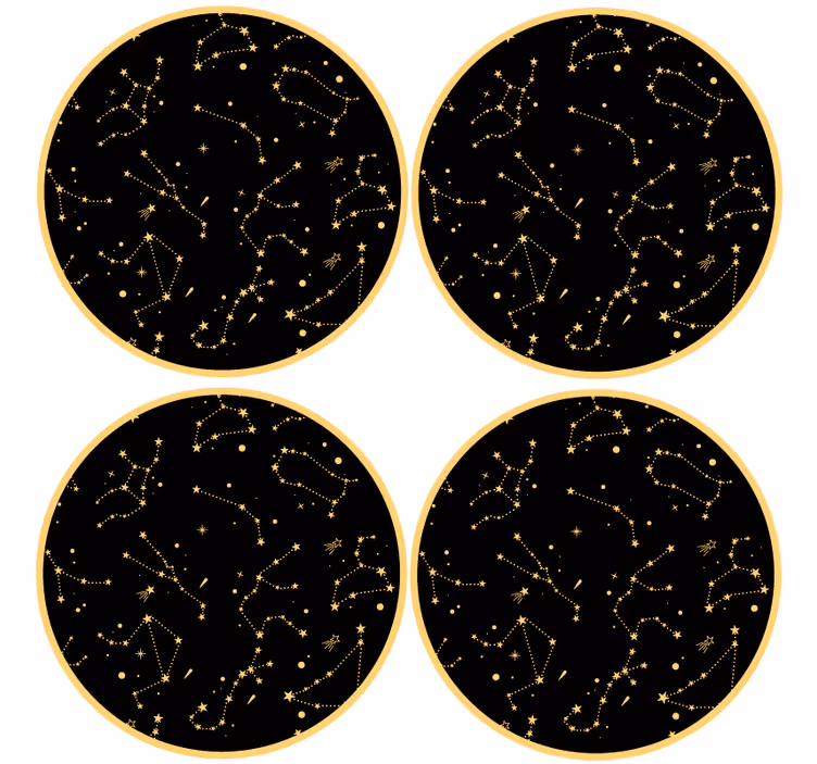 Suporturi pahare geeks elemente cu model ceresc - TenStickers