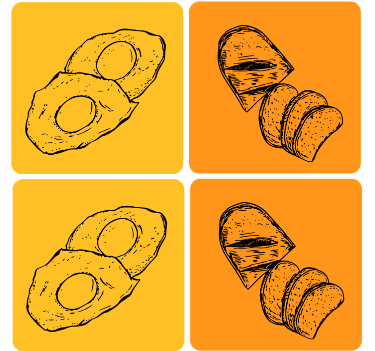 Suporturi pahare moderne avocado și pâine feliate - TenStickers