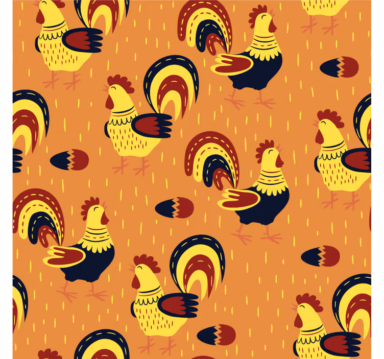 Suporturi pahare geeks cu model colorat de cocoș - TenStickers