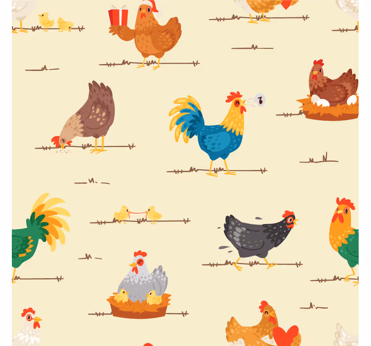 Suporturi pahare moderne cu animale de fermă colorate - TenStickers