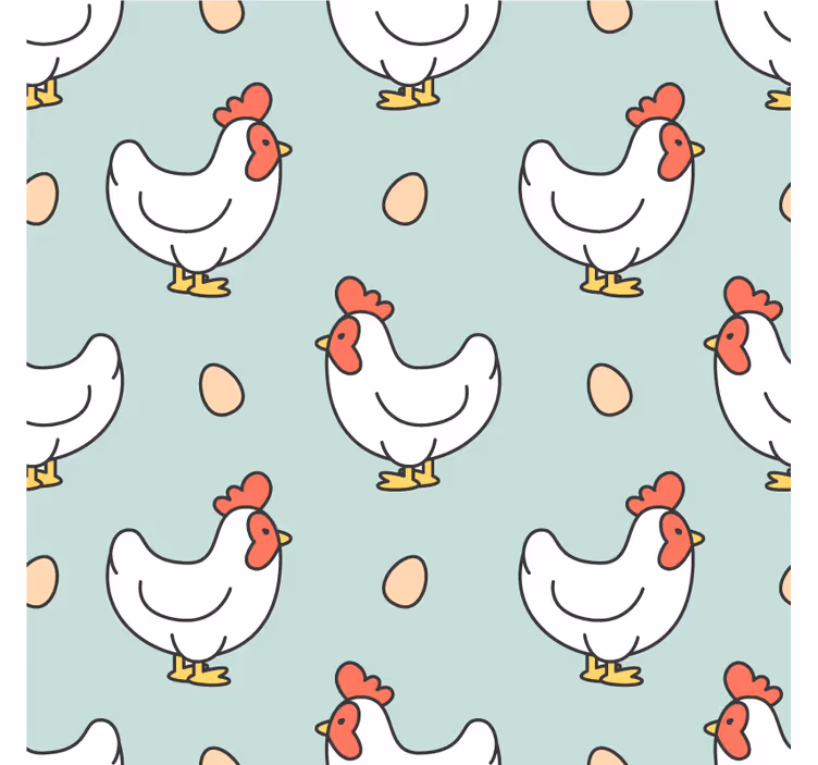 Suporturi pahare moderne cu motiv găini și ouă - TenStickers