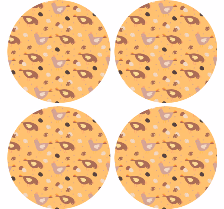 Suporturi pahare geeks model de pasăre capricios - TenStickers