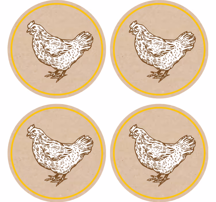 Suporturi pahare vintage cu motiv fermecător de pui - TenStickers