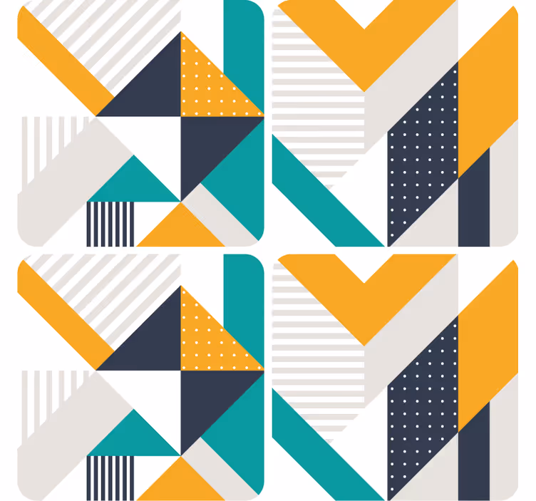 Suporturi pahare moderne cu modele geometrice colorate - TenStickers