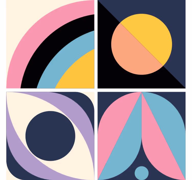 Suporturi pahare moderne blocuri colorate geometrice - TenStickers
