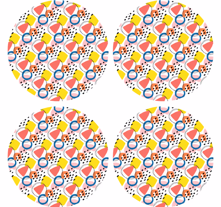 Suporturi pahare geeks forme abstracte colorate - TenStickers