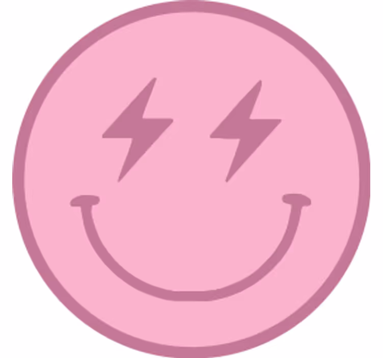Suporturi pahare geeks cu emblemă zâmbitoare roz - TenStickers